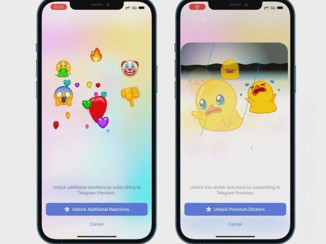 telegram premium stickers and reactions