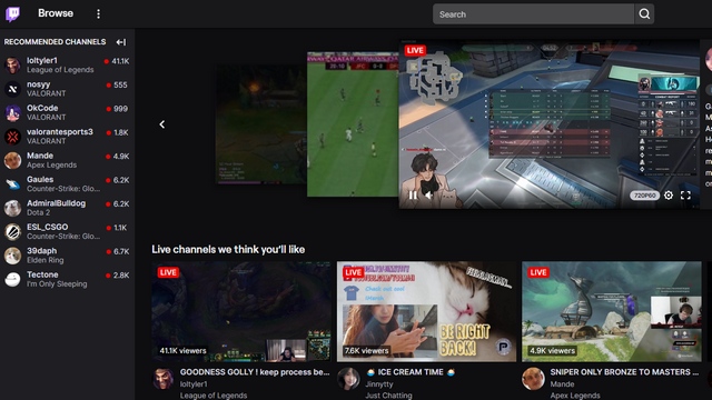 twitch social media for live streams