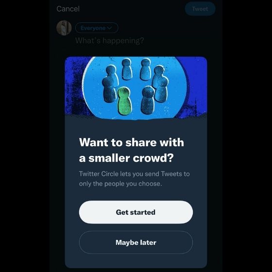 Twitter circle feature