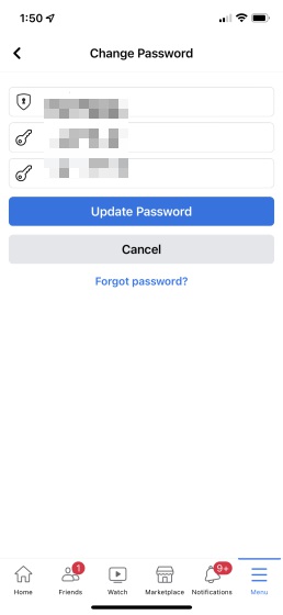 update password