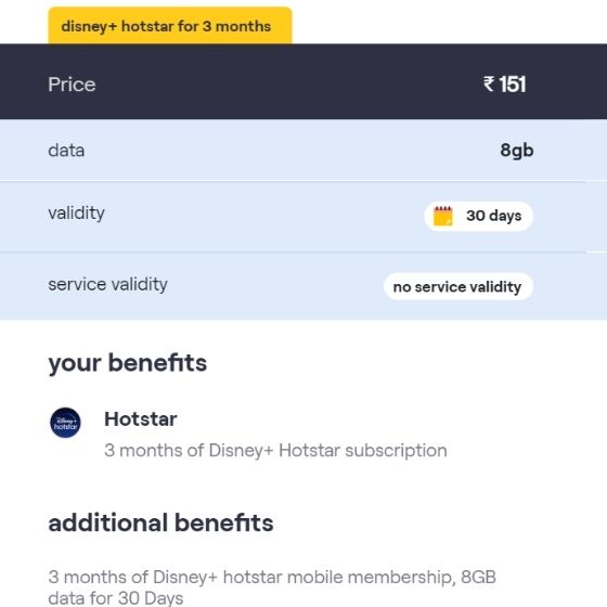 Vodafone Idea (Vi) oferece assinatura gratuita Disney + Hotstar com novo pacote de Rs 151 1 plano pré-pago virs 151 introduzido
