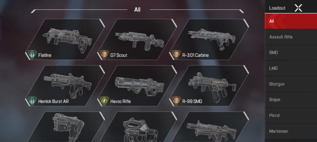 apex weapons