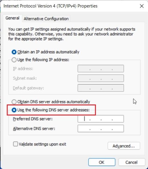 dns server selection