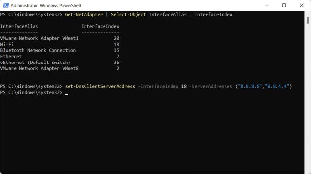 Modifier Les Paramètres Dns Dans Windows 11 À Partir De Powershell