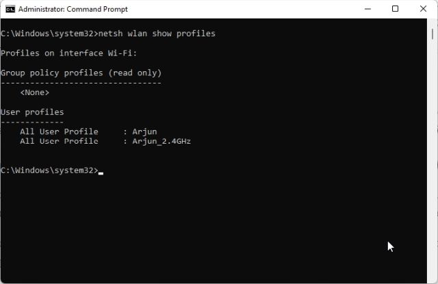 Find Wi-Fi Password in Windows 11 With Command Prompt (CMD) or PowerShell