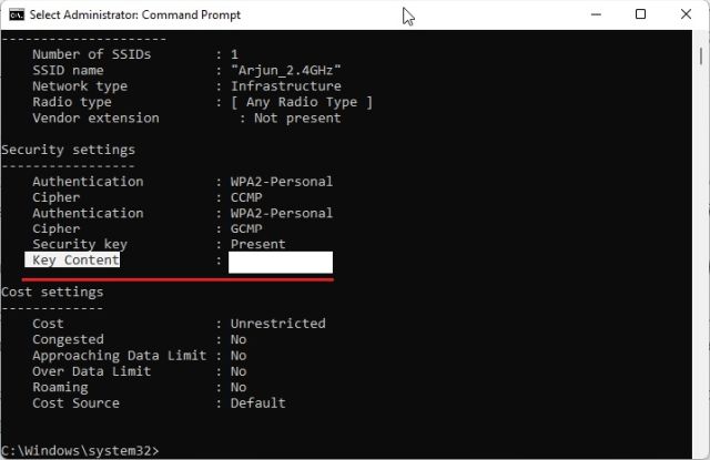 Find Wi-Fi Password in Windows 11 With Command Prompt (CMD) or PowerShell
