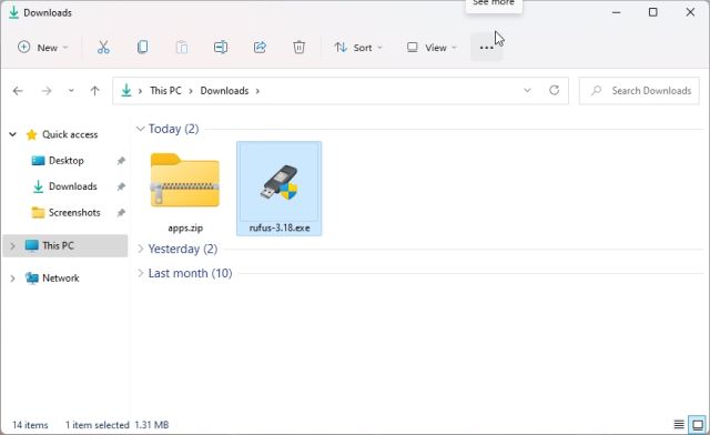 2. Unzip soubory v systému Windows 11 pomocí 7-ZIP