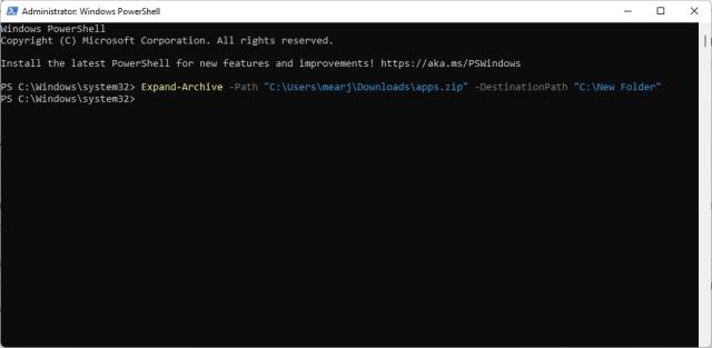 Décompresser Le Fichier Powershell