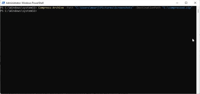 unzip file powershell