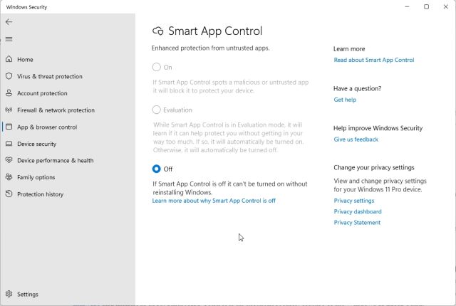 23. Smart App Control