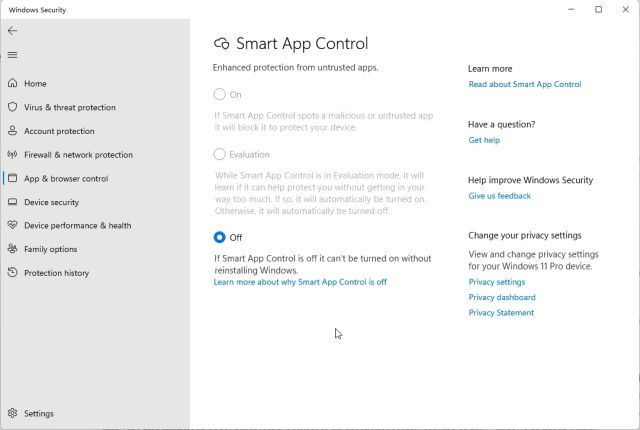 23. smart app control