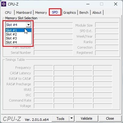 Trouver Les Emplacements Ram Disponibles Dans Windows 11 Avec Cpu-Z