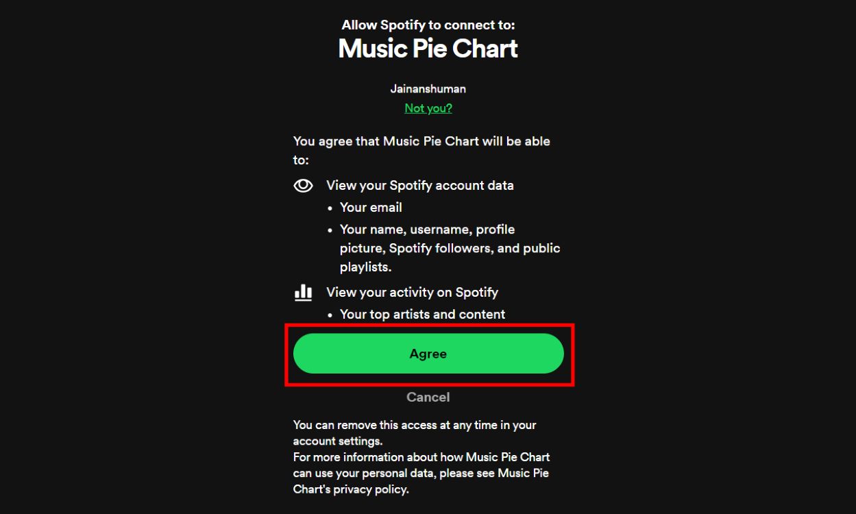 Agree to Connect Spotify