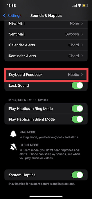 Como ativar ou desativar a vibração do teclado no iPhone (2022) 3 Escolha o teclado tátil