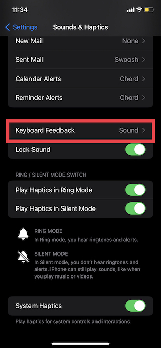 Keyboard Feedback on iOS 
