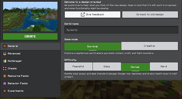 New Bedrock UI