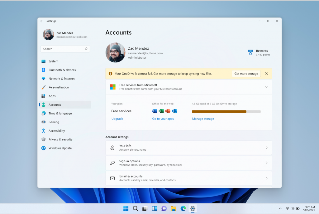 O Windows 11 Build 25145 traz o gerenciamento de assinaturas do OneDrive para o canal de desenvolvimento 1 Windows 11 25145 armazenamento onedrive alterar