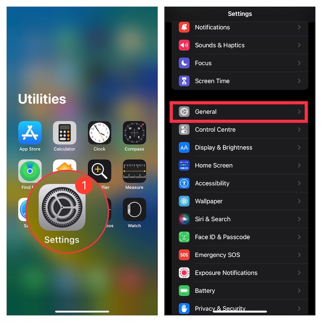 General Setting on iPhone