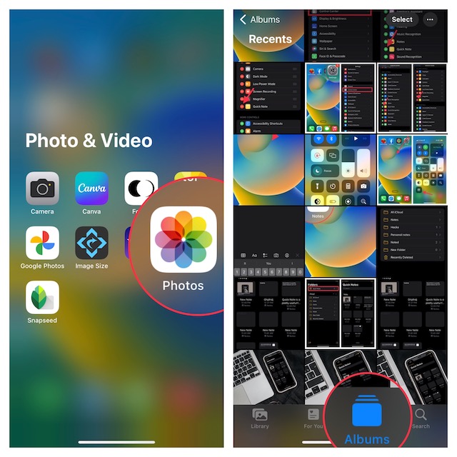 The Photos app on iPhone and iPad