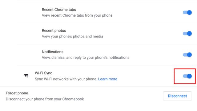 Partager le mot de passe Wi-Fi entre les Chromebooks et Android avec Phone Hub