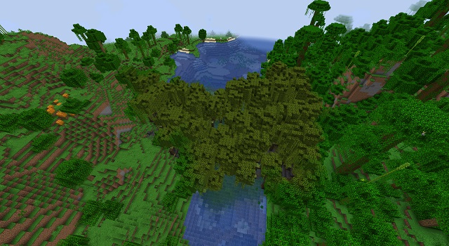 Minecraft seed: Mangrove swamp, jungle and mutated savanna close