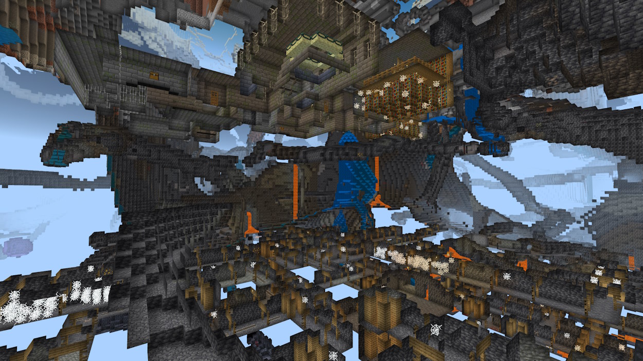 Stronghold generated above a mineshaft