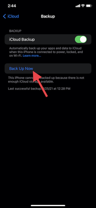 Use iCloud to backup your iPhone