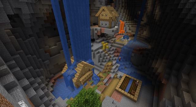 Village Inside Ravine - Mejores semillas de Minecraft