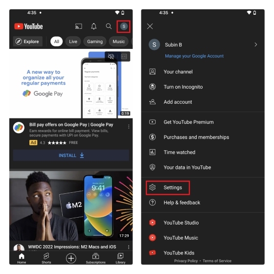 videos will automatically play when you open the app, even