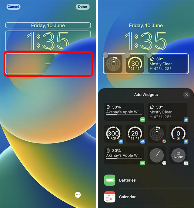add widgets to iphone lock screen
