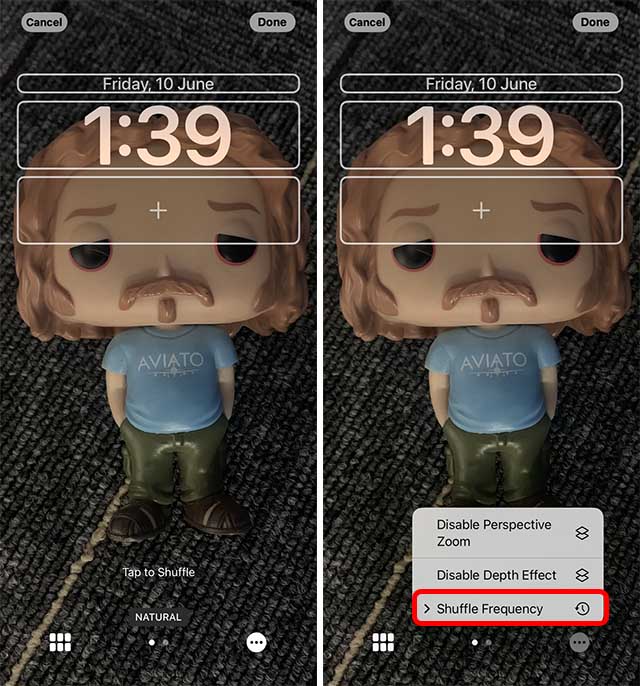 adjust frequency for photo shuffle