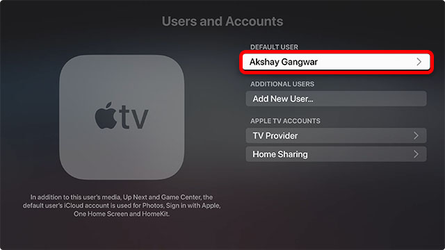 Utilisateur Par Défaut Dans Apple Tv