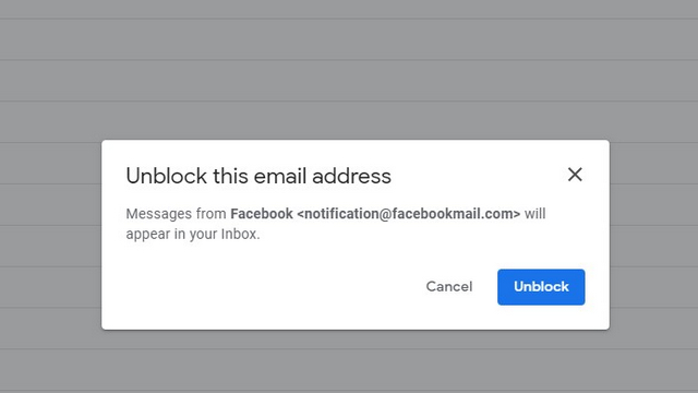 confirm email unblocking