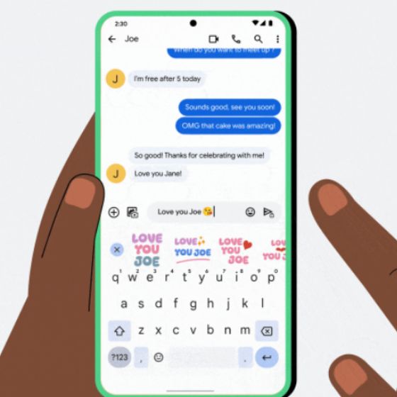 adesivos de texto personalizados gboard