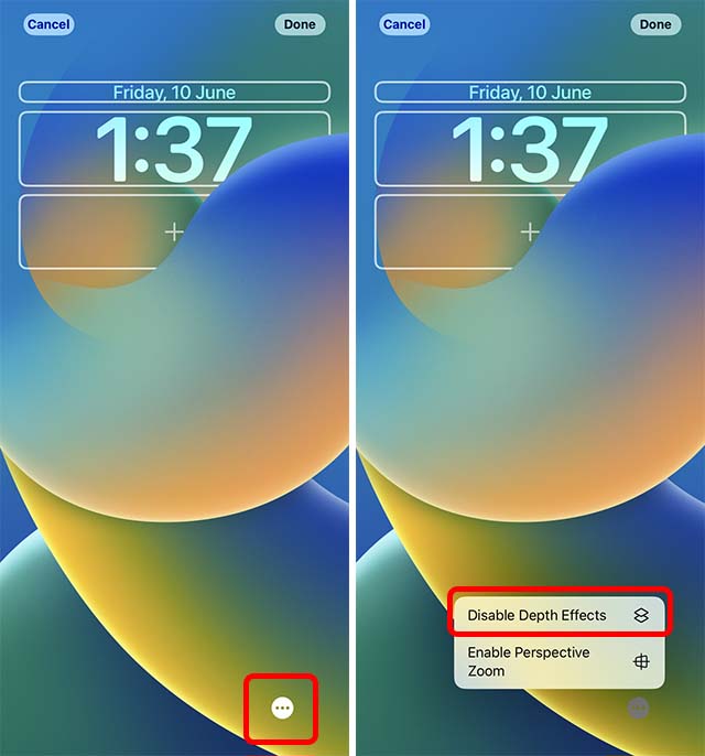 Disable Depth Effects In Iphone Lock Screen Wallpaper