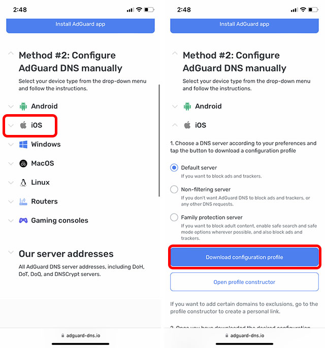Adguard ios profile
