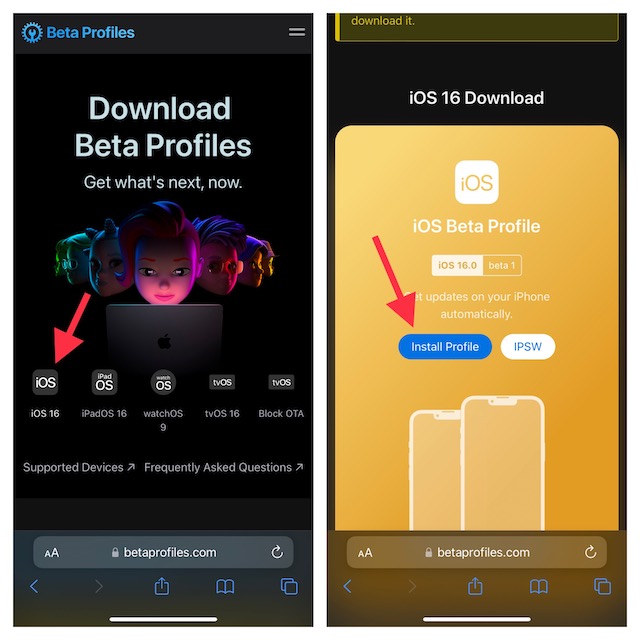 beta profiles ios 10 download