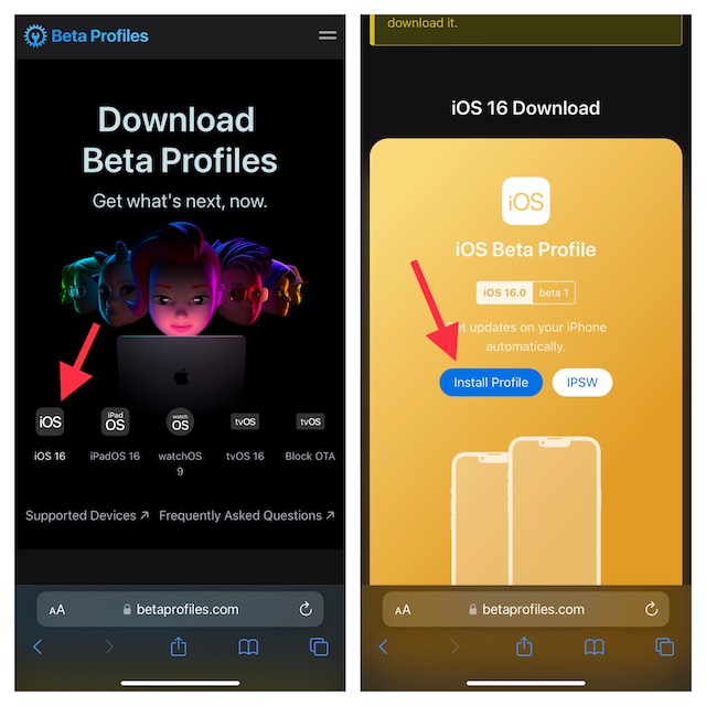 iOS 16 beta profile 