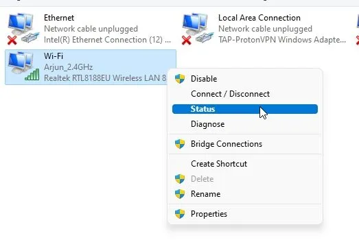 network adapter options