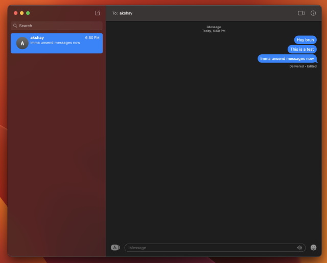 imessage conversation open on mac