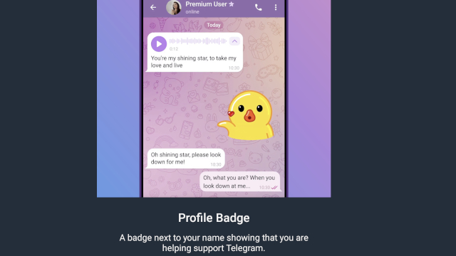 télégramme de badge de profil