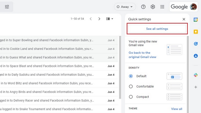 see all settings in gmail web