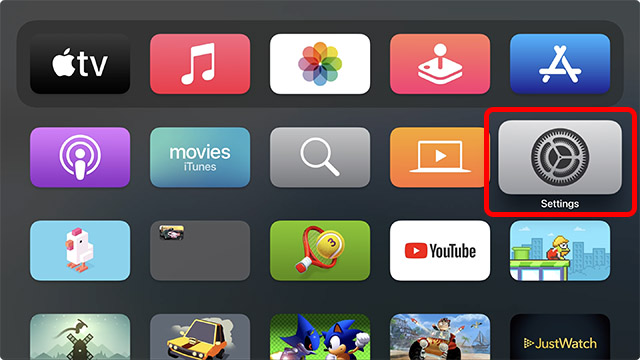 settings app apple tv