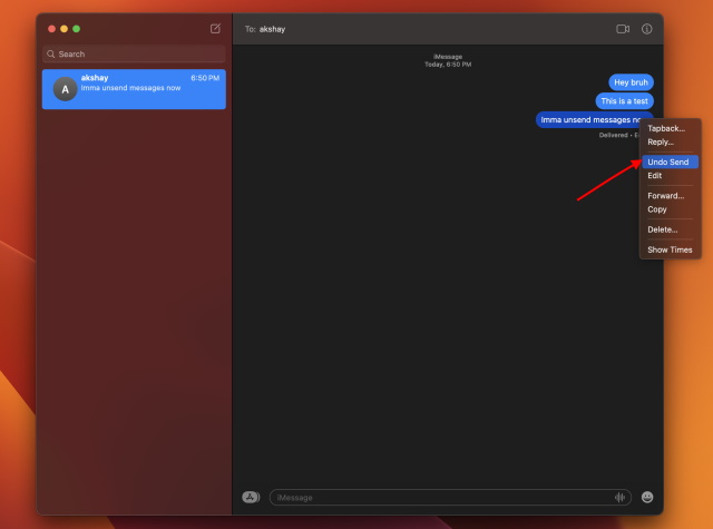 undo send message on mac