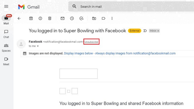 unsubscribe emails on gmail
