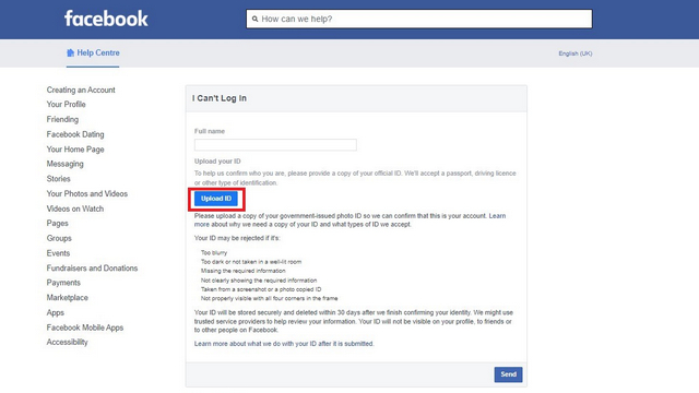 How to recover a Facebook account