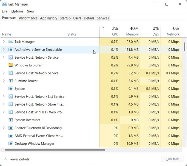 Open the Task Manager in Windows 11 With Keyboard Shortcuts
