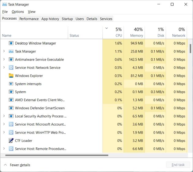 Open the Task Manager in Windows 11 From the Quick Link Menu