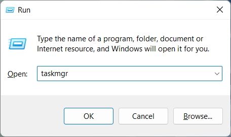 Launch the Task Manager in Windows 11 From the Run Prompt