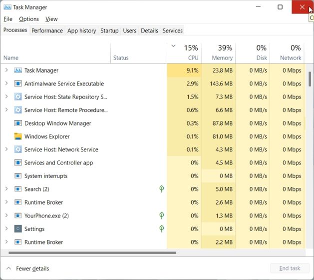 Launch the Task Manager in Windows 11 From the Run Prompt